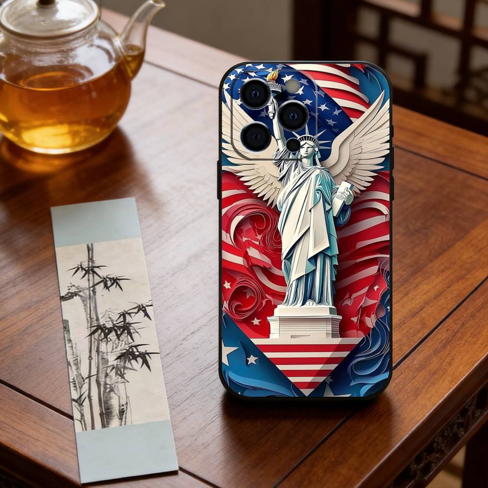 American Flag  Phone Case Silicone Soft For IPhone 17 16 15 14 13 12 11 X XR Plus Pro Max Plus