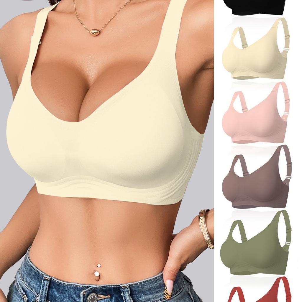 European and American Women's Underwear Seamless No-rims Removable Bra Pads