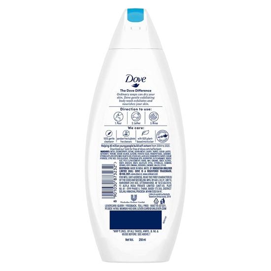 DOVE Gentle Exfoliating Nourishing Body Wash, Mild Cleanser Moisturizes Skin, Balances Ph, For All Skin Type, 250 Ml