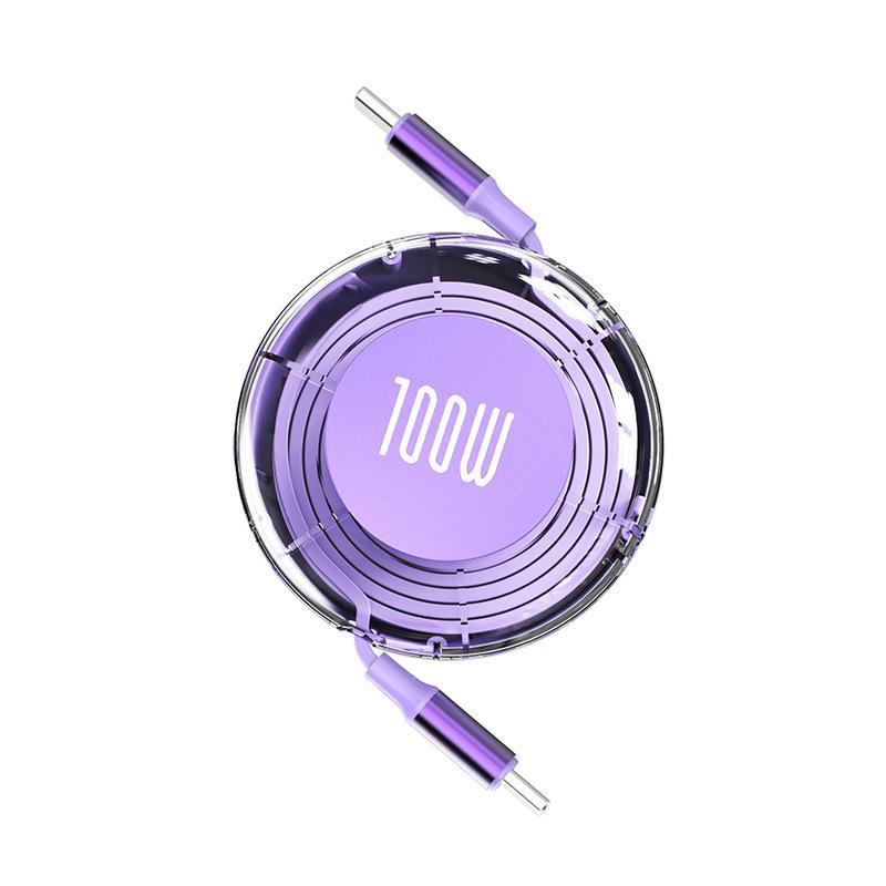 Wysuwany szybki kabel ładujący 100W C-to-C: Rozciągliwy, Wielofunkcyjny i Przenośny do Użytku w Samochodzie