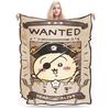 Chiikawa Catoon Flannel Blanket Grabber Kawaii Customized Throw Blankets for  Sofa Bedding Lounge 125*100cm Bedspread