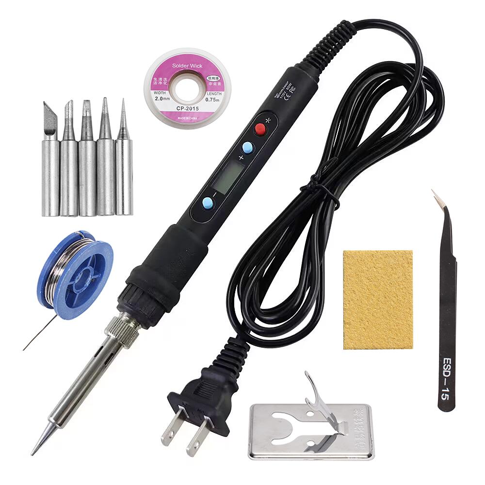 New Digital Display Adjustable Temperature Electric Soldering Iron Black 80W 110V / 220V Solder Welding Desoldering Repair Tools