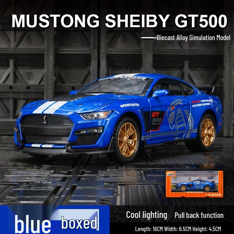 

Jianyuan 3232A Реплика Ford Mustang GT500: Сплавная инерционная игрушечная машинка со звуковыми и световыми эффектами. синий