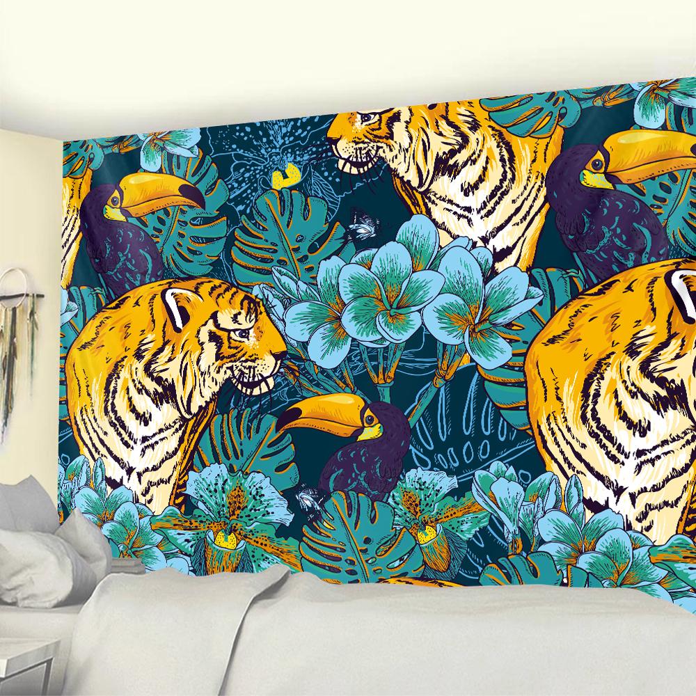 Pretty Animal Floral Wall Hanging Bedroom Wall Decor Boho Hippie Home Decor Art Tapestry Background Cloth Yoga Mat Sheets