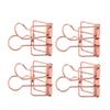 50Pcs Hollow Binder Clips Metal Paper Binder Clips for Documents Papers Test Reports Rose Gold