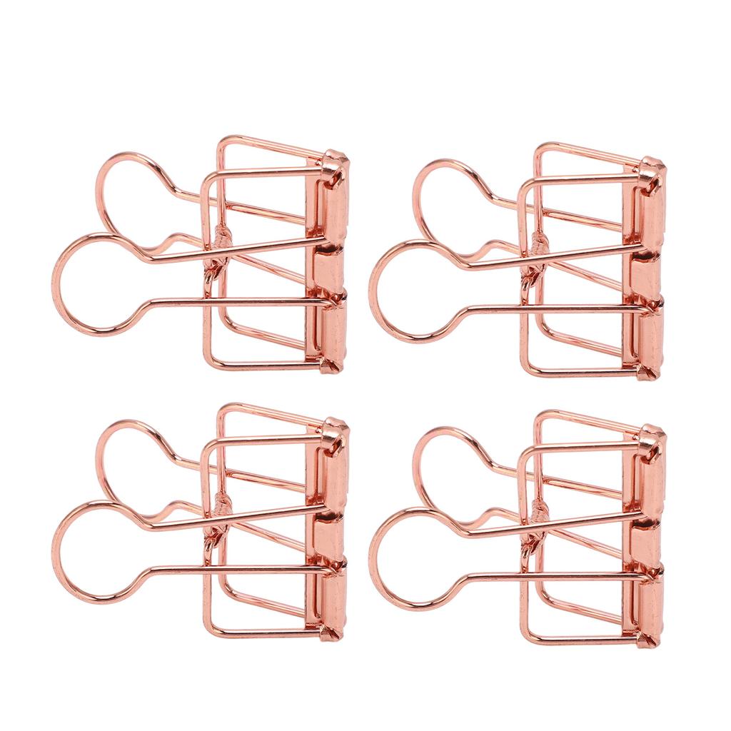 50Pcs Hollow Binder Clips Metal Paper Binder Clips for Documents Papers Test Reports Rose Gold