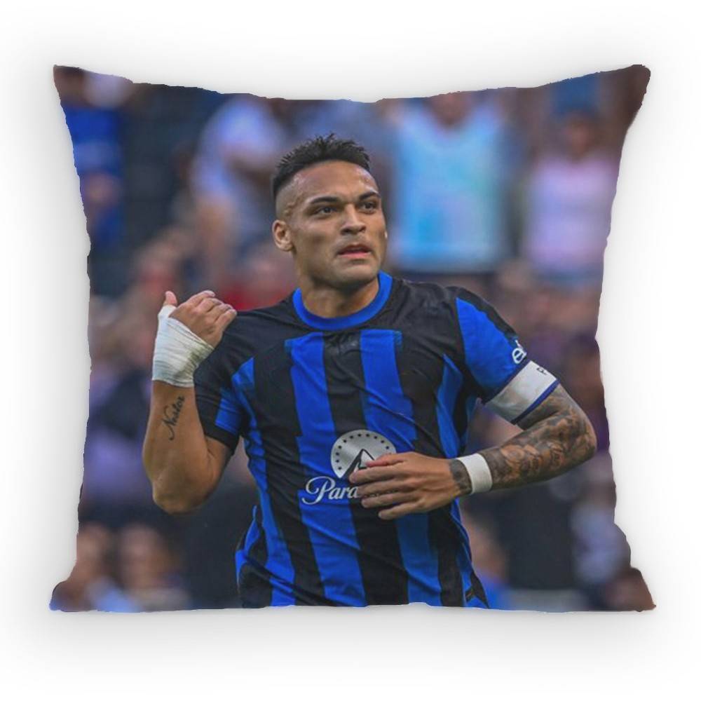 Lautaro Martinez Calciatore Federa per cuscino Federa antiacaro Cerniera invisibile Peluche corto setoso Copricuscino per divano