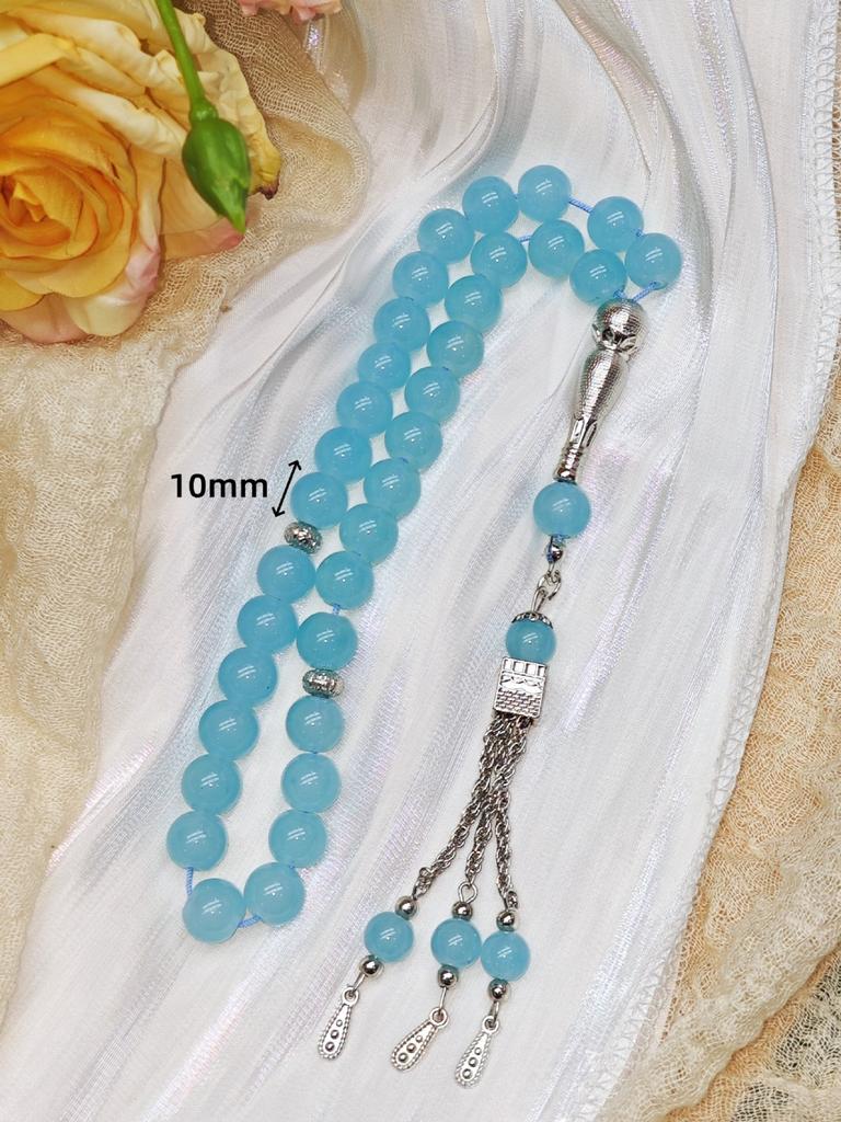 New 10-cent 33-bead solid-color Muslim prayer bracelet, Kaaba pendant, Islamic Tasbih prayer beads