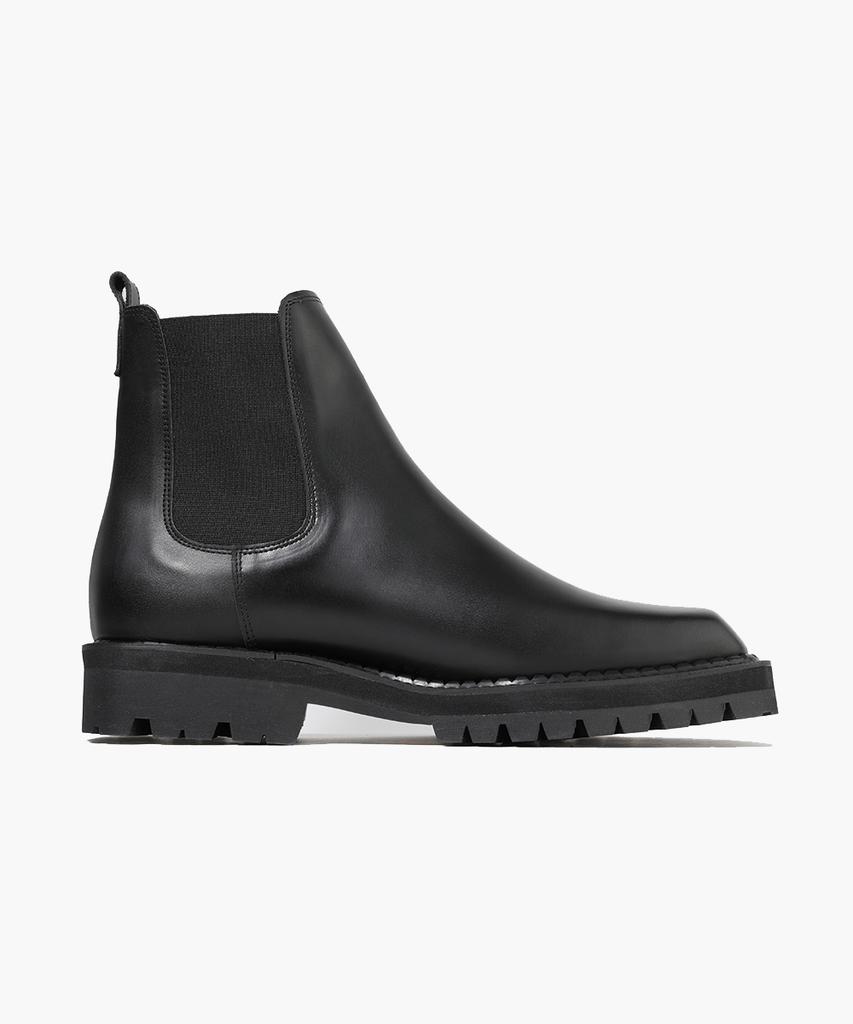 Firenze Atelier [Vibram] Double-Welt Walker Sole Square Toe Chelsea Boots 8701 [Black Fg]