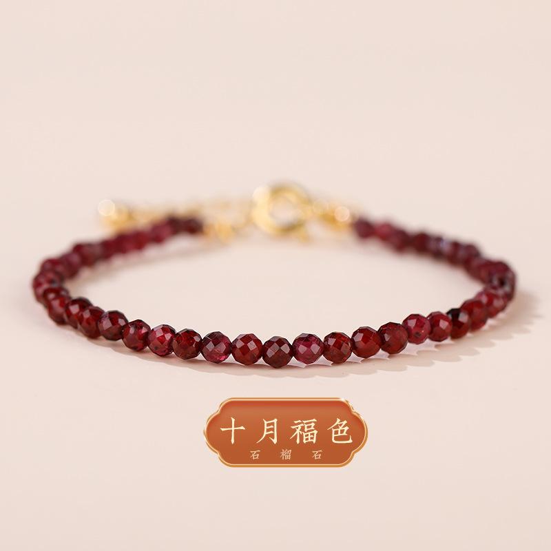 

Браслет из бордового граната женский, простой, с натуральным кристаллом, женский, 3 мм, ювелирное изделие 13cm-17cm hand circumference (adjustable