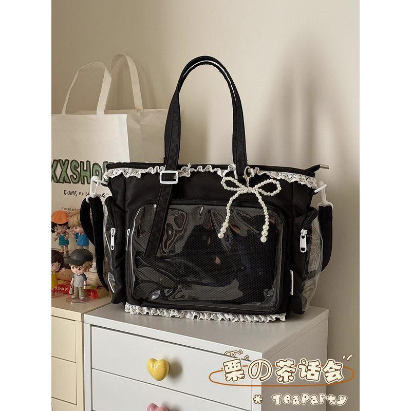 

Sweet Japanese Schoolbag Girls Primary School Students Grade Three to Six Large Capacity Good-looking Junior High School Girls Backpack Black Messenger Bag