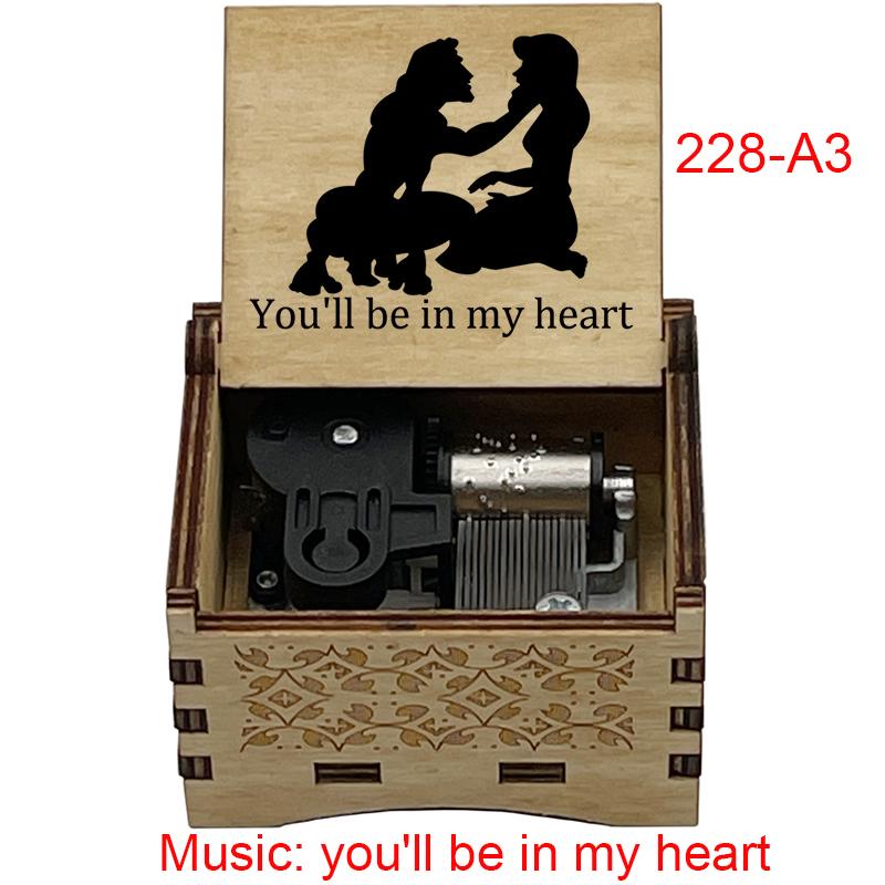 You'll Be In My Heart Wooden Music Box Mechanical Movement Special Cute Wooden Friends Family Christmas Gift