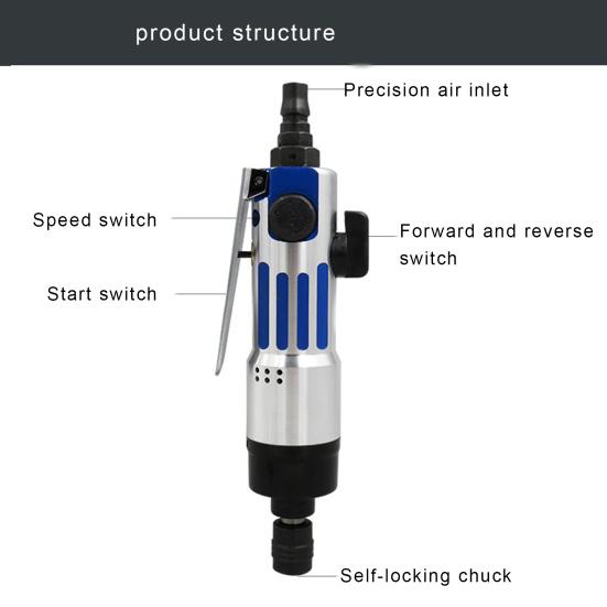 5H 9000rpm Gerade Art Pneumatischer Schraubendreher Air Bits Dekoration Handwerkzeuge