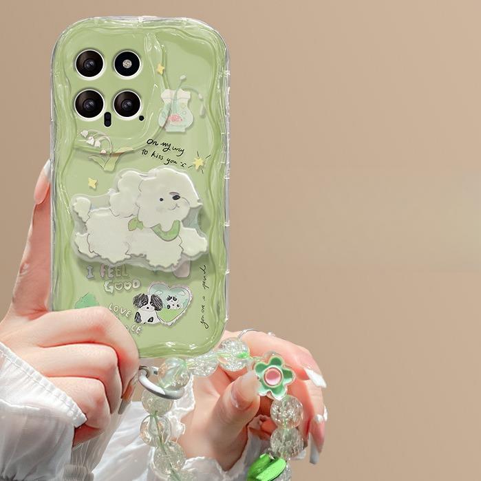 

Applicable To Vivox100 Mobile Phone Case Opporeno11 Summer Fresh Puppy Bracket Chain S18/17 Xiaomi 14 Redmi Note 9 Pro