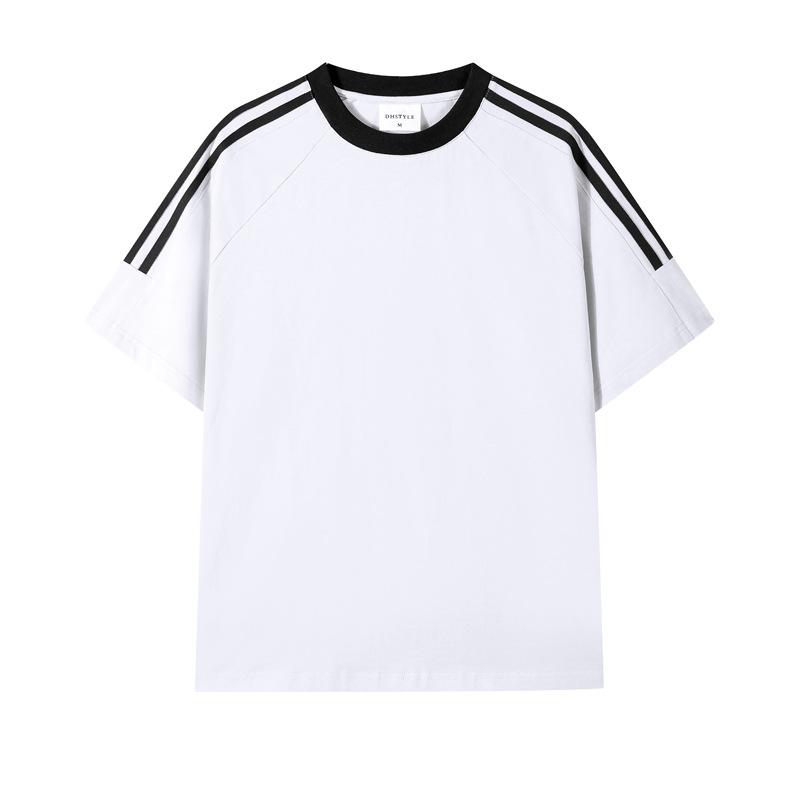 Высококачественная футболка большого размера из 100 хлопка 220 г летняя полосатая футболка для женщин футболка Harajuku большого размера топы Y2k унисекс хип-хоп уличная одежда M 1193₽