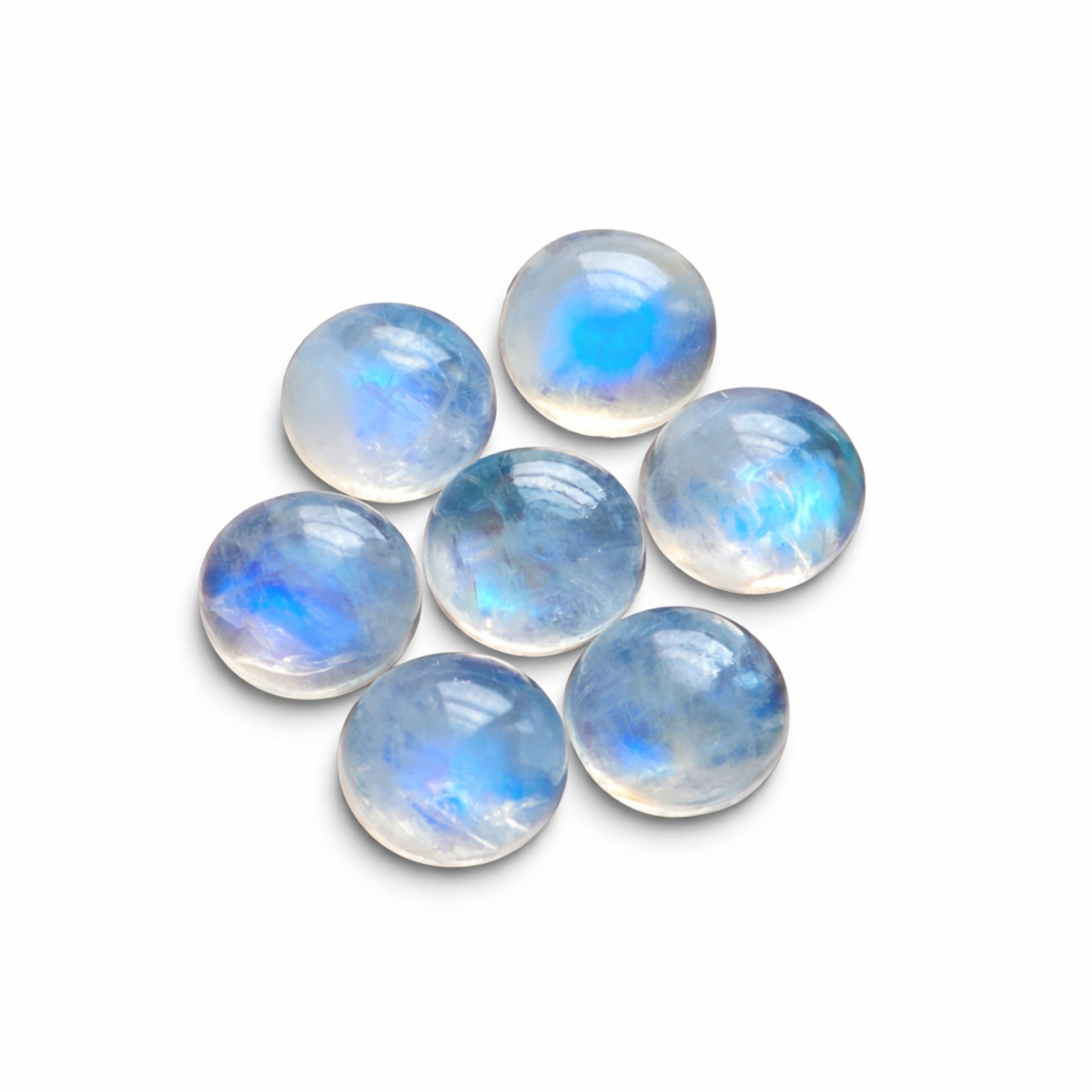 AAA Rainbow Moonstone Cabochons Round Flat Back Gemstones, Natural Flash Moonstone Loose Stone for Jewelry Making 5mm белый