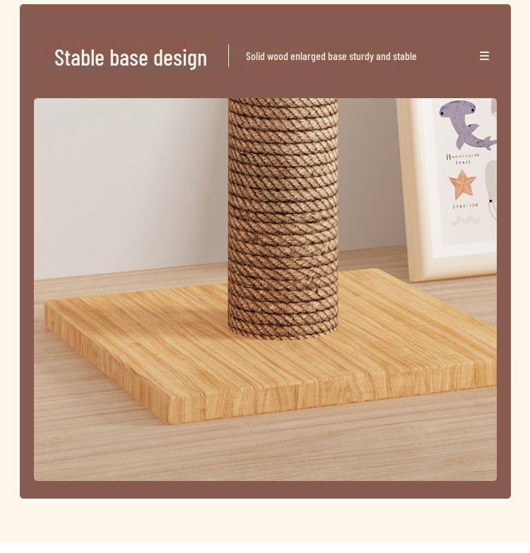 Boden-bis-Decke Katzenkratzbaum mit Raumkapsel & Kratzstamm, Massivholz, Vier Etagen, Katzenkletterspielzeug