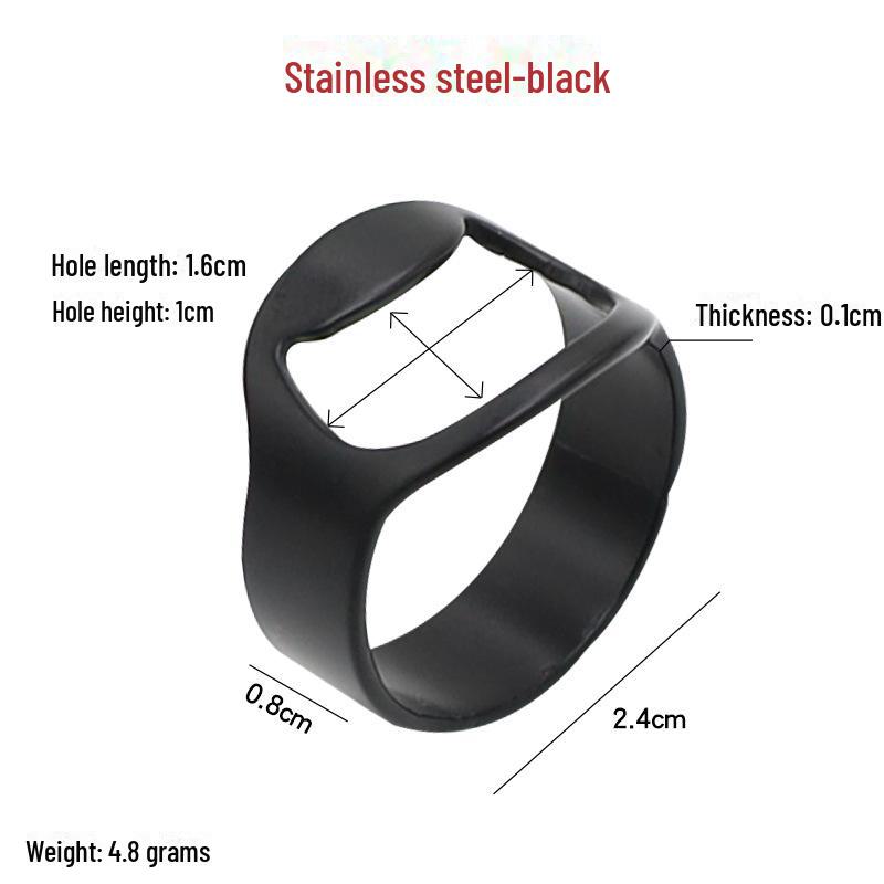 

Кольцо-открывалка из нержавеющей стали для баров и трендов в социальных сетях diameter 2.4CM чёрный