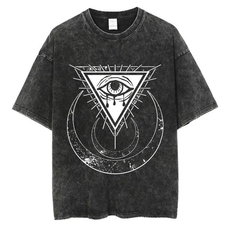 Tricou Streetwear Grafic Harajuku Spălat pentru Bărbați