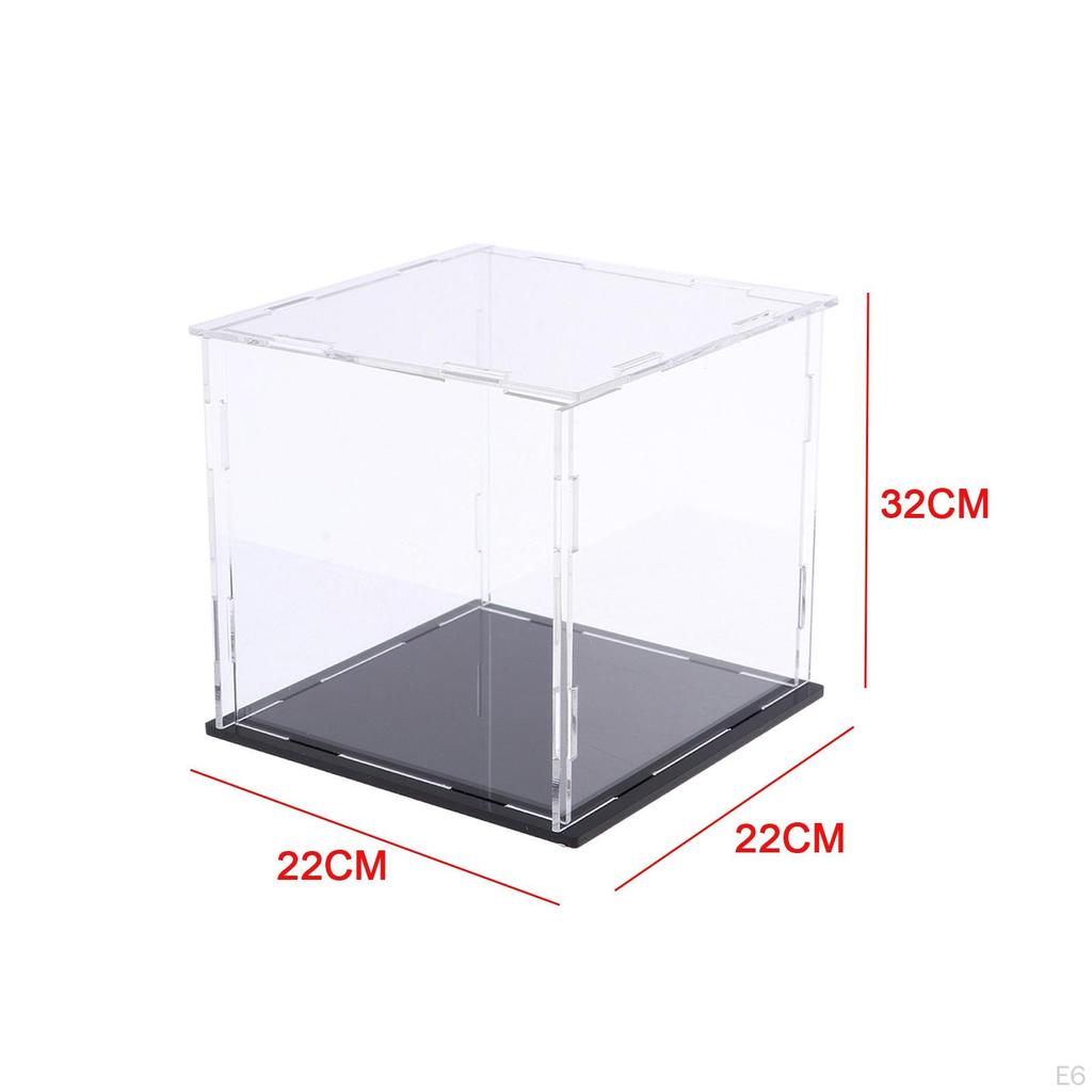 Acrylic Display Case Showcase Dustproof Holder Box for Doll Sculpture Jewellery Toy
