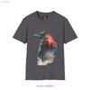 Sunset Raven Ethereal T Shirt Vintage Washed Soft Graphic Fashion Stretched Streetwear Casual Versatile Stylish Comfortable