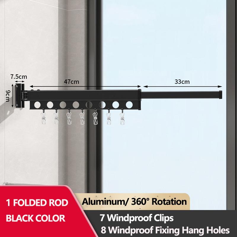 Wall Mounted Clothes Drying Rack Folding Extendable Clothesline Clothes Retractable Organizer Laundry Holder Wall Clothesline