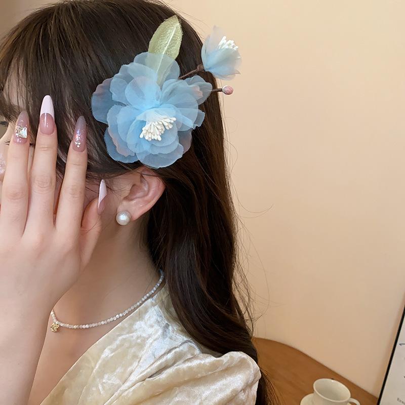 Holiday wind egg flower other side flower grab clip sweet girl bangs side hairpin bohemian hair accessories