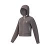Fitness Series Simple Fashion Casual Sports Training Versatile Warm Hooded Loose Short Knit Jacket Women Jackets Gray A11W611506FDY