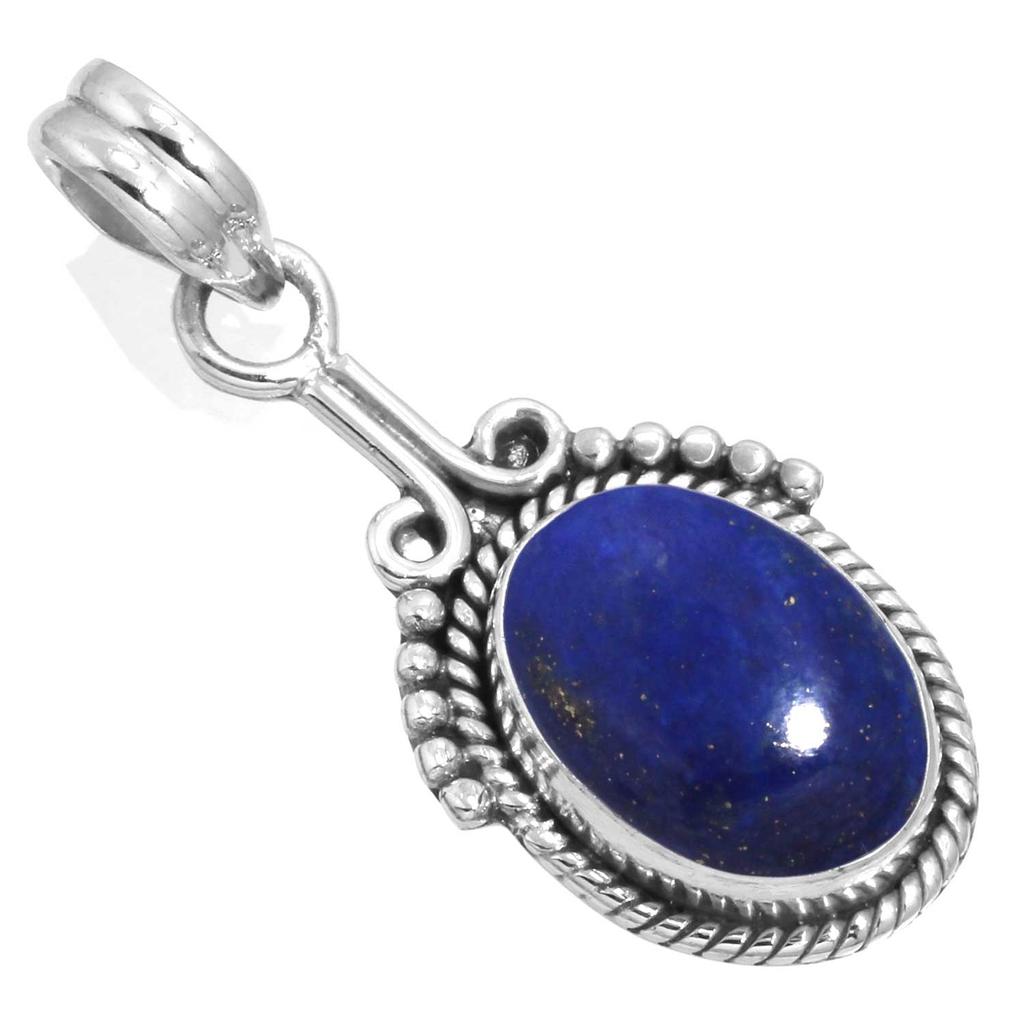 925 Sterling Silver Pendant Women Gemstone Handmade Jewelry Engagement Gift Blue Green Purple Copper Turquoise Pearl Lapis Mother Of Pearl Solitaire