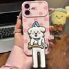 Couple Puppy Kitten Bracket Applies To Apple 11promax Mobile Phone Case Cute Cartoon Xiaomi 11 Huawei