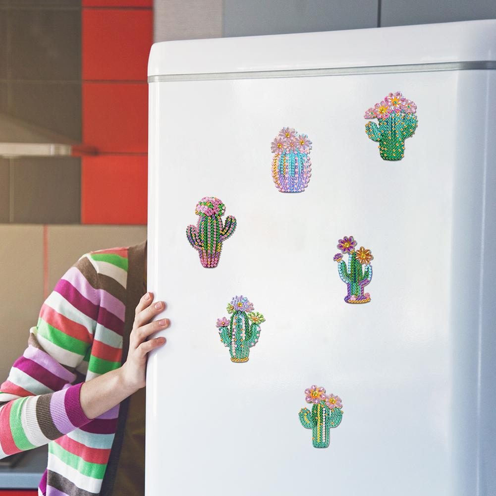 6Pcs Animal Diamond Painting Refrigerator Magnets Fridge Magnets Diamond Art DIY Diamond Art Refrigerator Magnets DIY Art Crafts