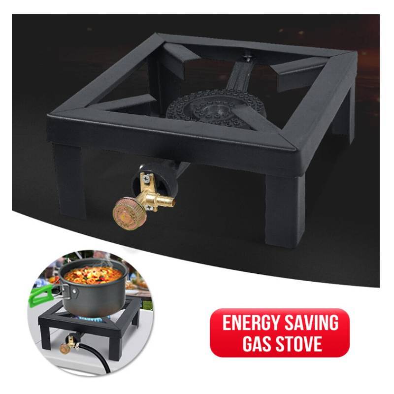 Outdoor Iron Gas Stove With Support Frame For Camping And Garden Cooking