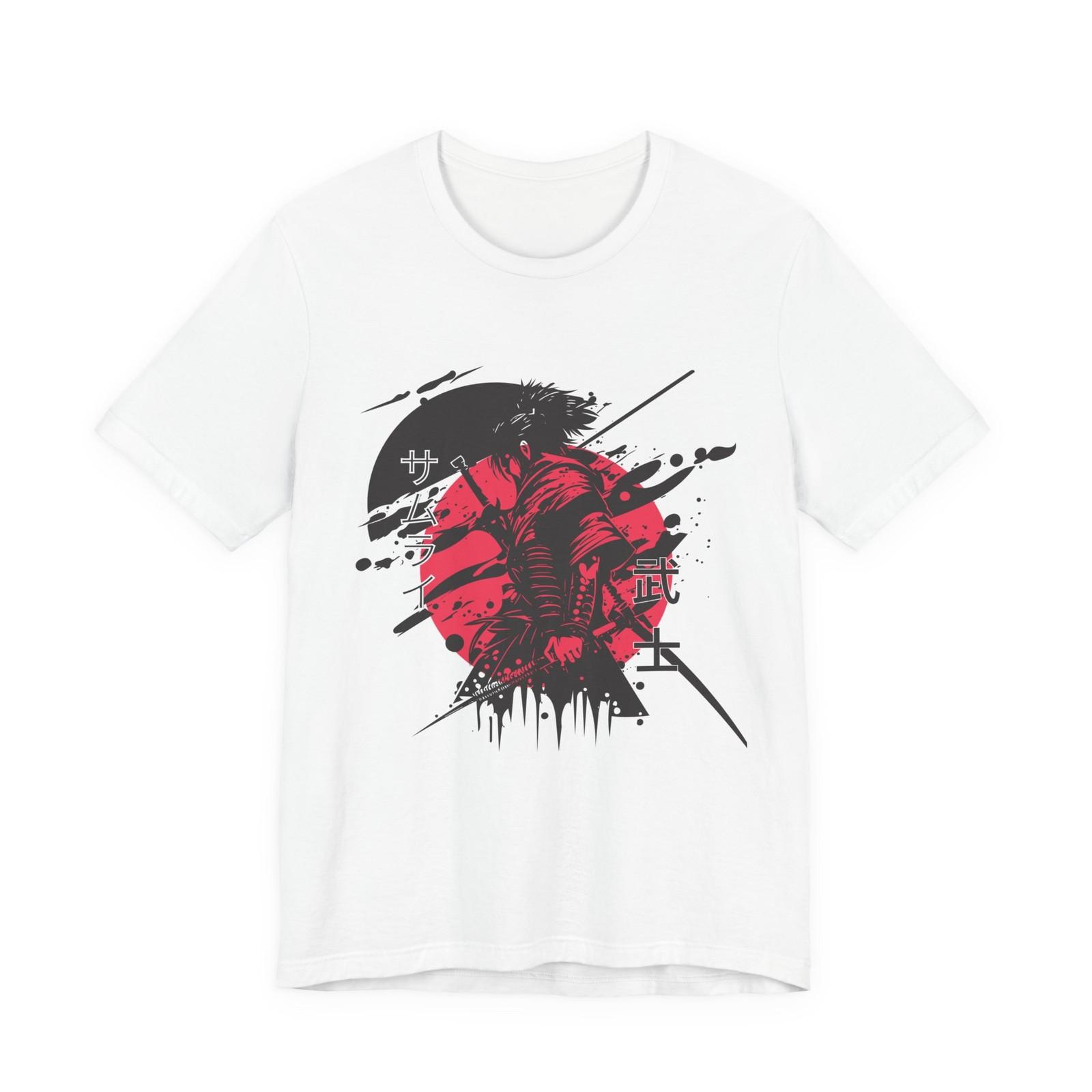Samurai Helmet Graphic Tee | Red Sun Japanese Brushstroke Design S разноцветный