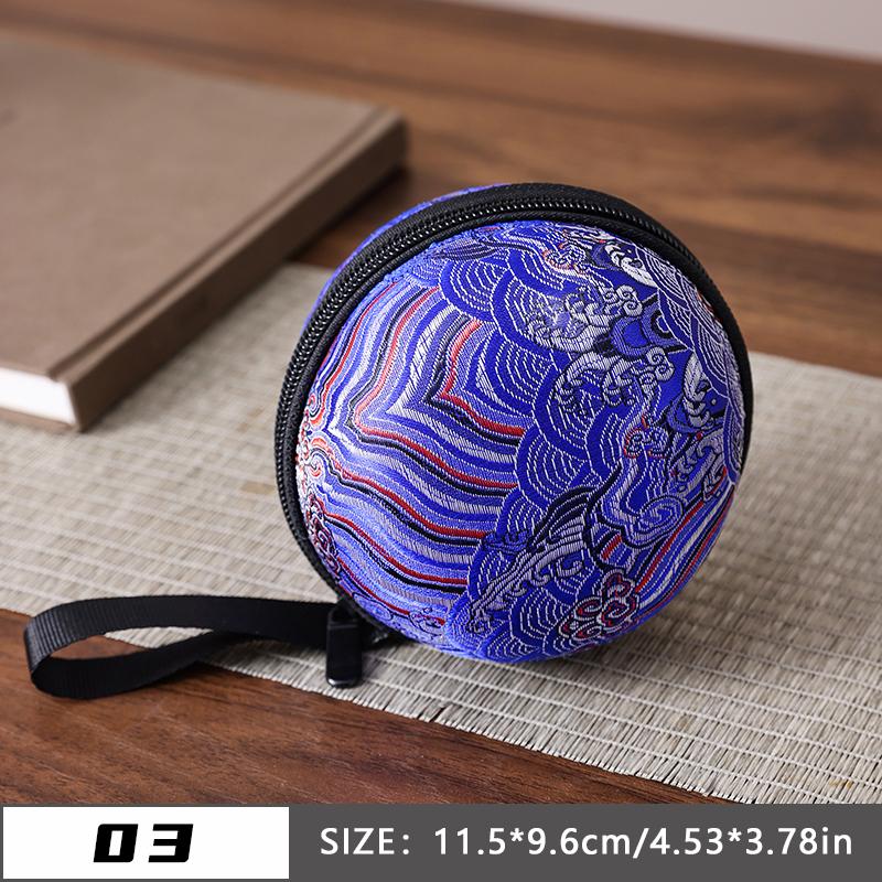 Stickerei Brokat Kleine Teetasse Tasche Chinesischer Stil Vintage Meister Teetasse Beutel Tragbar Reise Teezeremonie Zubehör