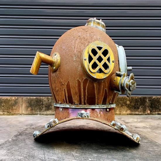 Rusty 1921 Anchor Engineering Diving Helmet US Navy Mark V Deep Sea Diver Helmet Nautical Helmet Maritime Gift