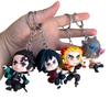 New 8pcs/set Demon Slayer Anime Peripheral Figure Keychain Nezuko Zenitsu Cartoon Character Ornament Accessories