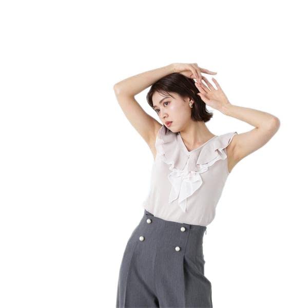 JILL by JILL STUART Ruffled Frill Knit Sweater available from late March to early Pink Women's (Pre-order April)