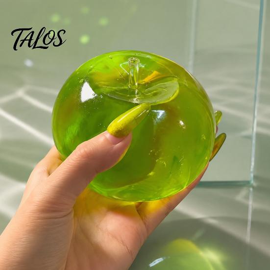 Creative Squeeze Ball Green Apples Stress Ball, Slow Rising Soft Fidget Toy with Maltose Texture, High Tactile Elastic Decompression Tool for Anxiety