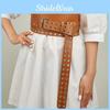 Row Double Buttonhole Extended Womens Waistband Elastic Decoration Dress