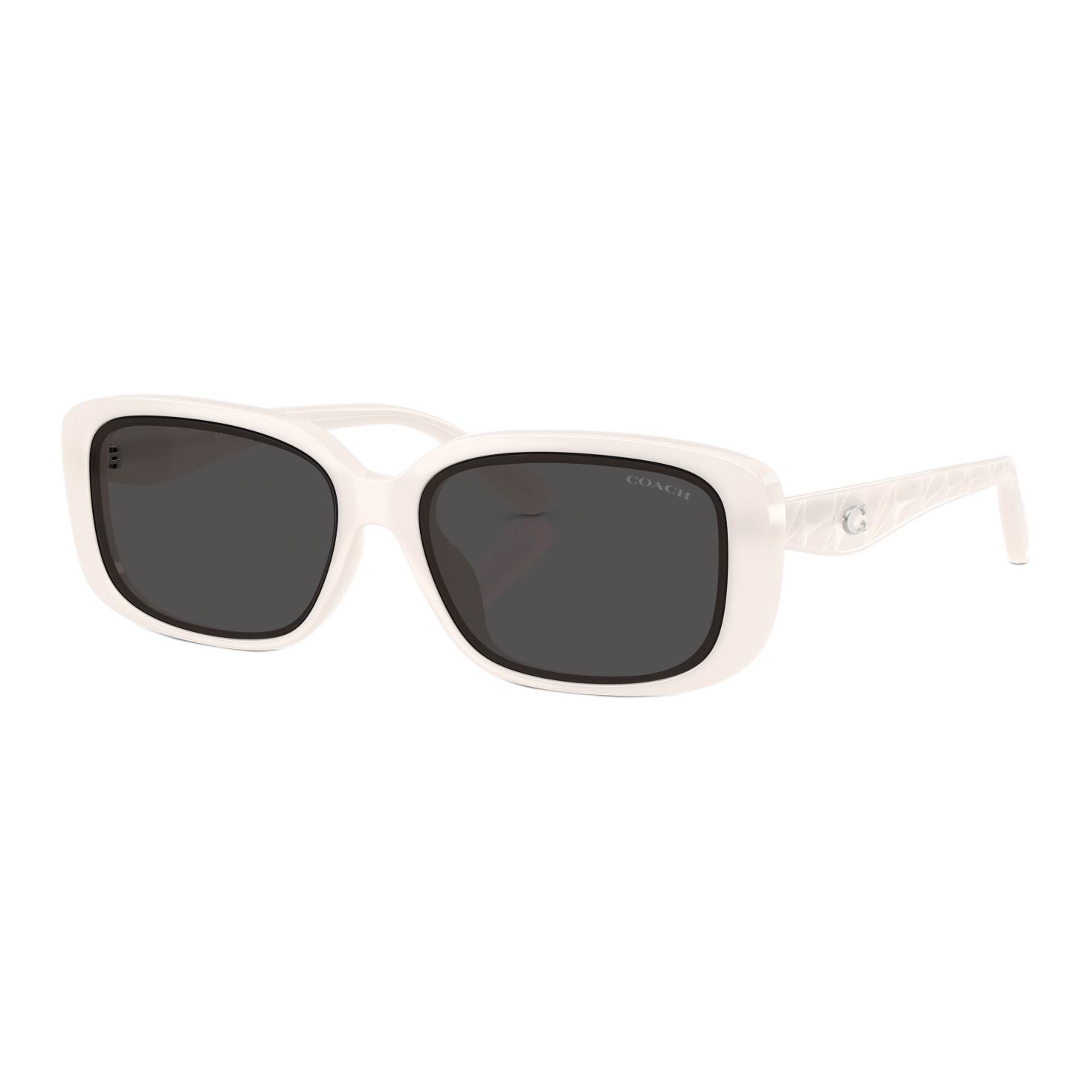 Coach 8444D C Logo Square Sunglasses Unisex sunglasses White 0HC8444D-592787 57,White
