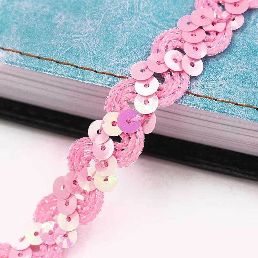 DIY Sewing Sequin Lace Braided Band 15MM Dress Wedding Tape Decor Ribbon Trim Sewing Clothes Stage