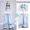 Trendy Blue Jazz Dance Costumes for Girls - Fashionable Performance Outfits for Children's Fashion Shows