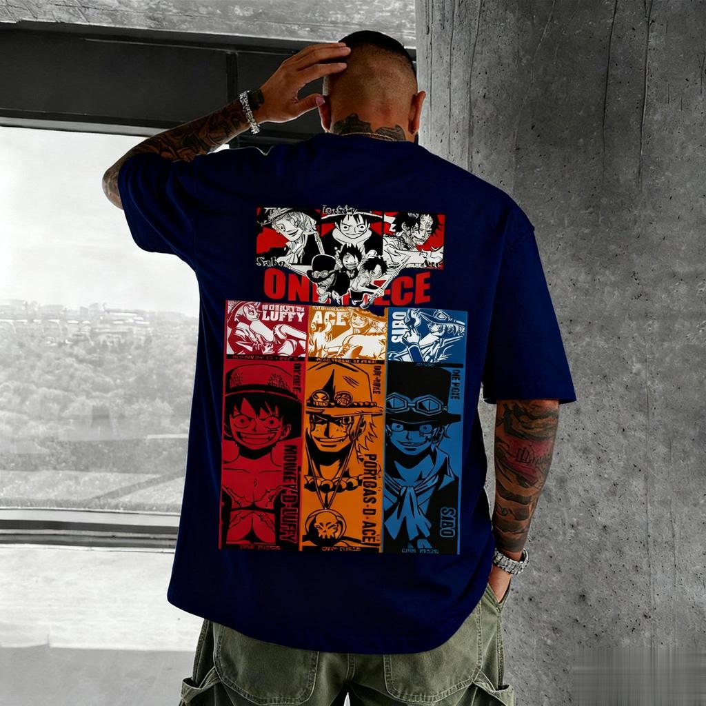 T-shirt Graphique One Piece Oversize Anime Hommes Femmes Manches Courtes T-shirt Imprimé Cartoon Luffy Zoro Nami Chopper Été Décontracté Y2k Top