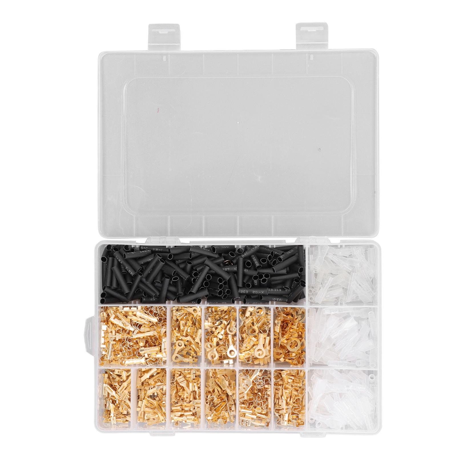 

1050Pcs Wire Terminal 2.8mm 4.8mm 6.3mm Male Female Ring Spade Connector Set Kit