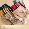 Plaid Imitation Cashmere Scarf Simple Literary Retro Scarf Fashionable and Elegant Shawl for Women Warm and Cold Proof Scarf