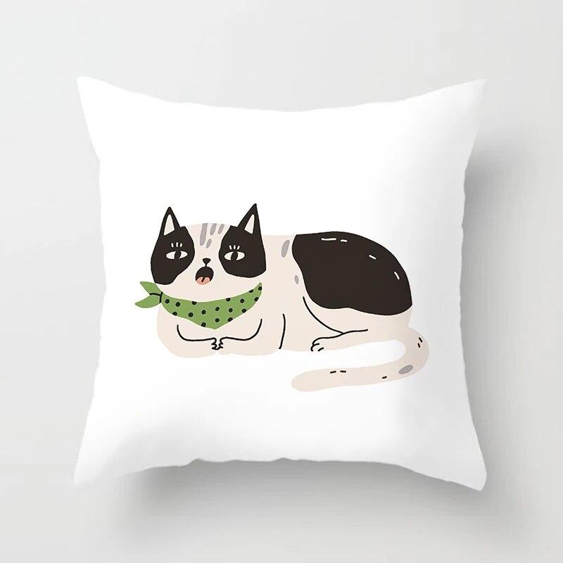 

Череп кота черный домашний декор наволочка непослушный диван украшение автомобиля 45x45 см наволочка квадратный полиэстер 40x40cm