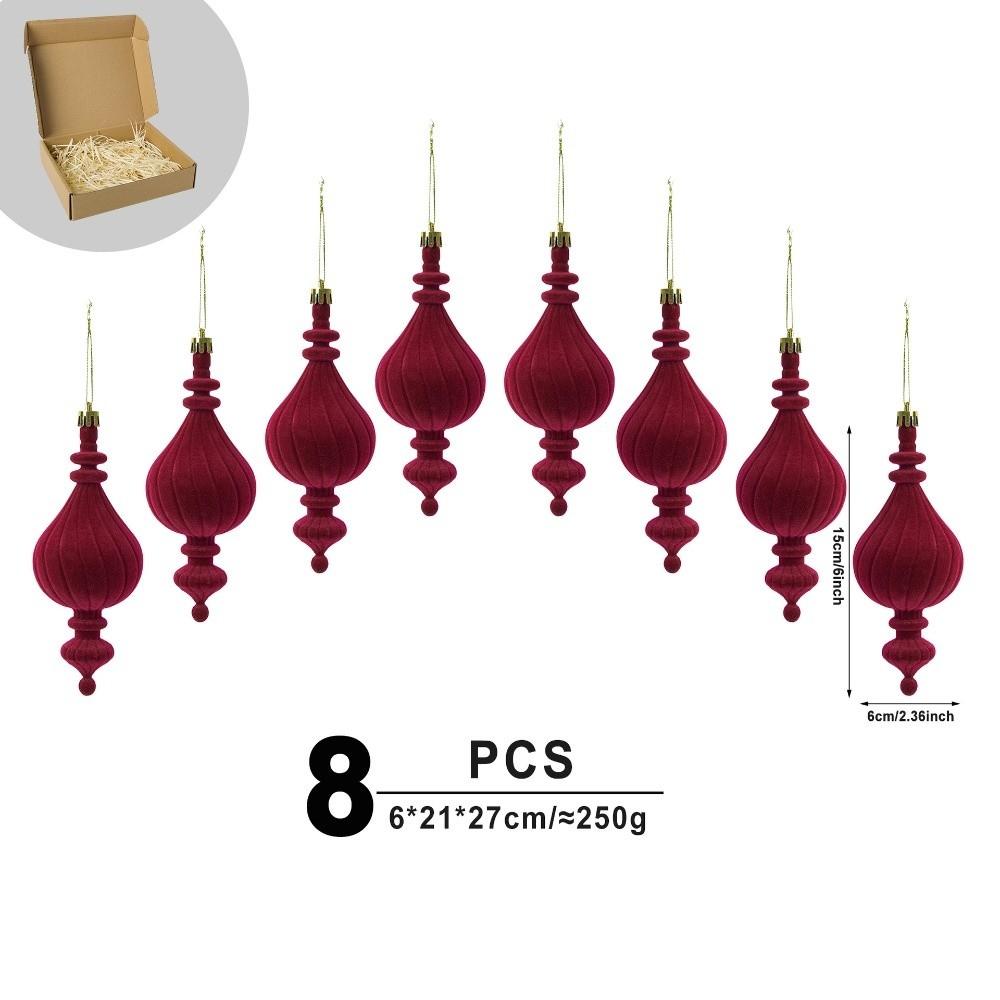 6pcs/Box Plastic Christmas Tree Ornament DIY Crafts Painted Plastic Cone Ornaments  Home Tree Decor