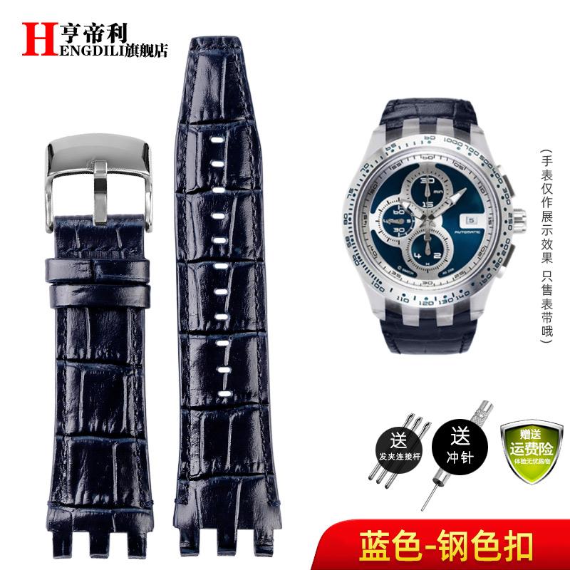 22mm Wrist Band For Swatch SVG Watch Strap SVGK403 SVGK402 SVGB400 Cowhide Leather Watchband Men Bracelet Accessories with Tool
