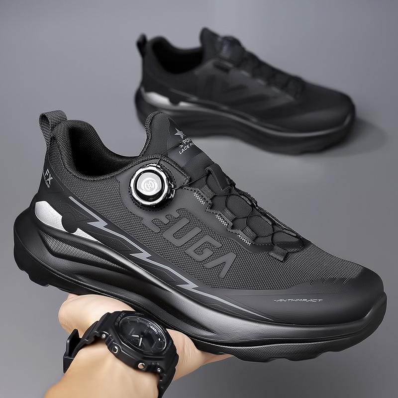 New autumn casual youth thick-soled breathable shock-free lace-up black sports running shoes 38