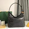 Ding Edition Hobo Crossbody Tasche: Hundezahn Weiches Leinen, Leder Schultergurt